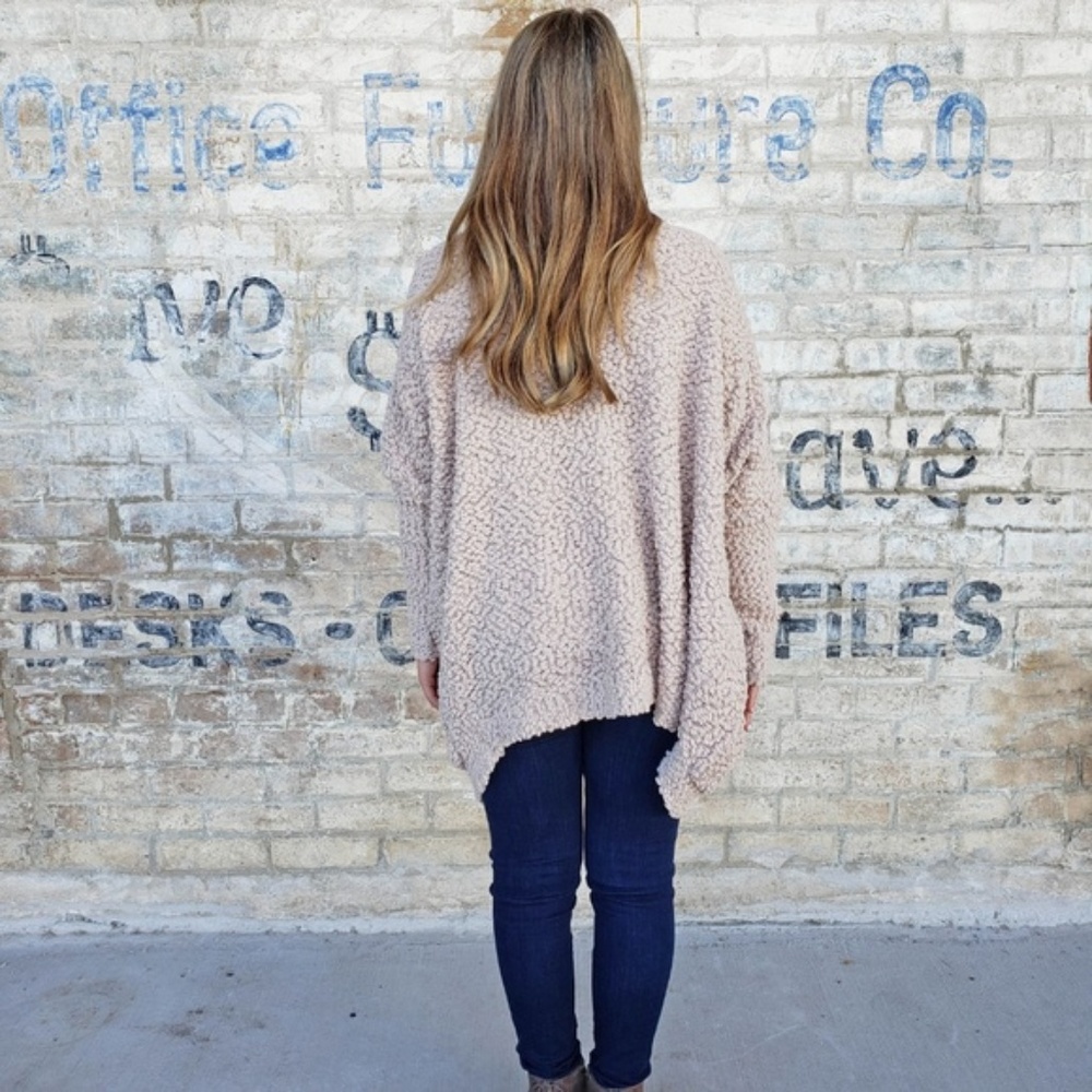 Cozy Pocket Open Popcorn Soft Cardigan - Picture 4 of 7